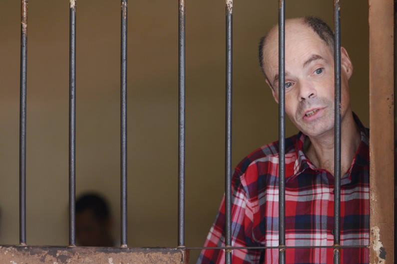 François Giuily dans la prison de Denpasar, à Bali, le 14 juillet 2014.