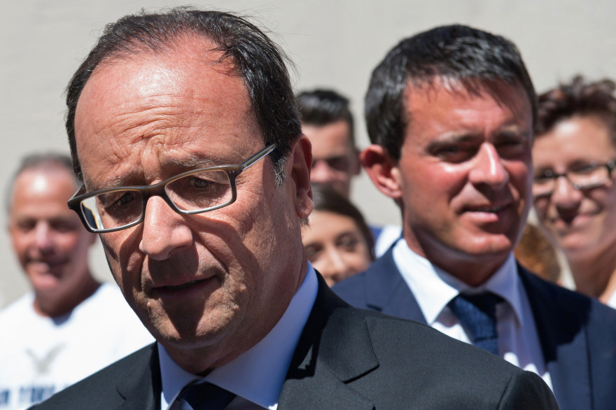 François Hollande et Manuel Valls à Bregançon le 15 août 2014