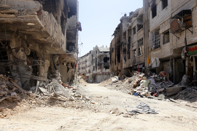 Une rue de Damas en Syrie, le 15 août 2014.