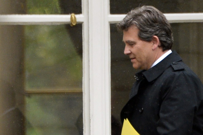 Arnaud Montebourg dans la cour de Bercy, le 25 août 2014.