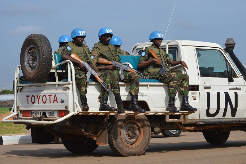 Des soldats de l'ONU au Soudan du Sud, le 12 août 2014.