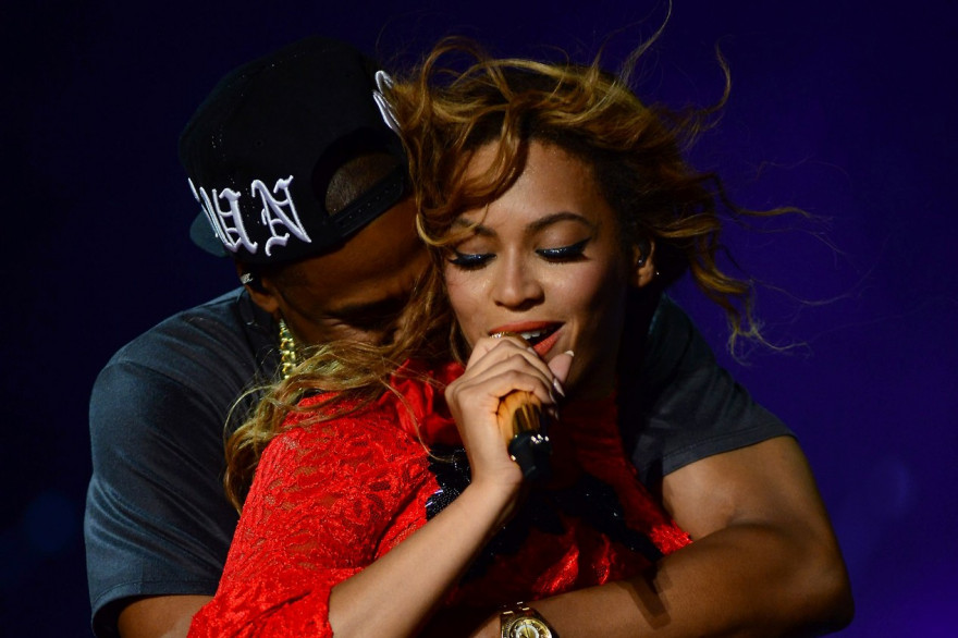 Beyoncé et Jay-Z lors de leur concert à Los Angeles, le 3 août 2014.