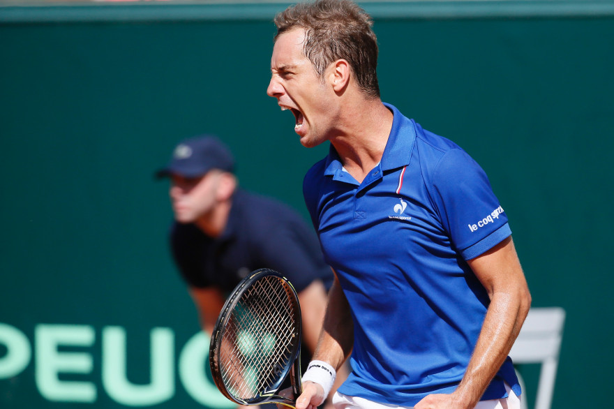 Richard Gasquet lors de sa victoire face à Thomas Berdych, le 12 septembre 2014