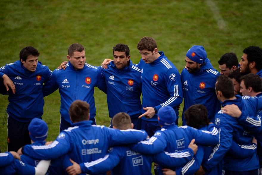 Le XV de France à Marcoussis, le 30 juin 2014.