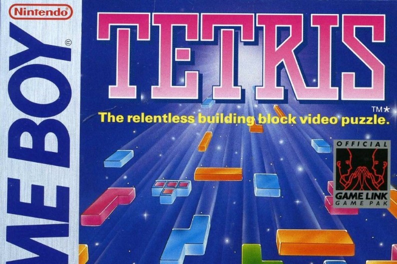 La pochette du jeu vidéo Tetris pour Game Boy. La première version du jeu est sortie le 6 juin 1984.