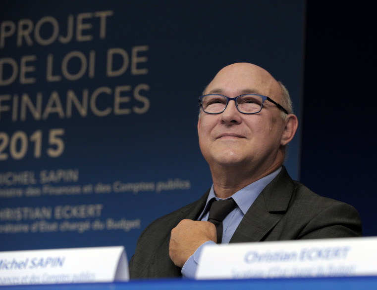 Le ministre de l'Economie Michel Sapin lors de la présentation du budget 2015 à Bercy.