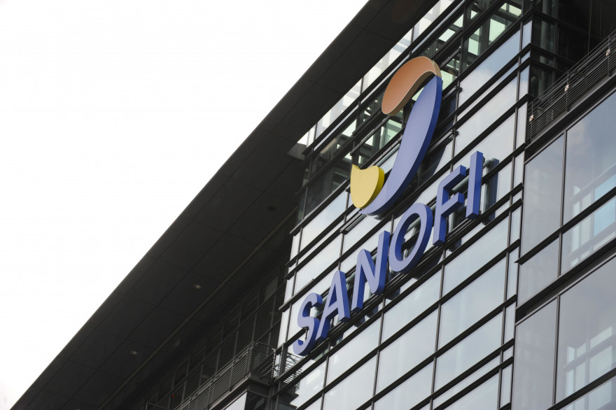 Le logo de Sanofi le 25 septembre 2012 à Paris (archives)