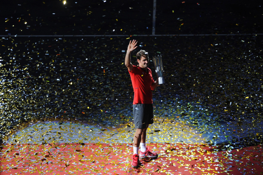 Le Suisse Roger Federer à Shanghai le 12 octobre 2014