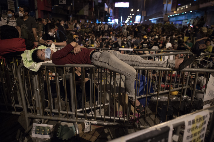 Des manifestants le 19 octobre 2014 à Hong Kong