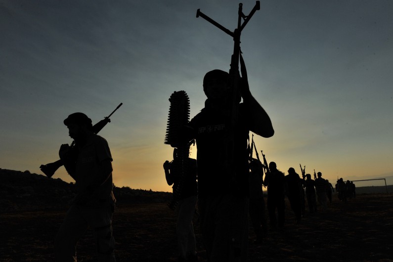 Les membres d'un groupe djihadiste, en Syrie. (illustration)