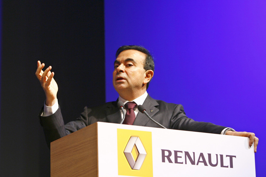 Carlos Ghosn, PDG de Renault, ici en 2006 lors d'une conférence de presse