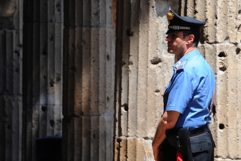 Policier italien, à Pompéi, le 23 juillet 2013. (archives)