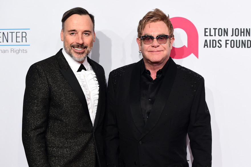 Elton John et David Furnish à New York, le 28 octobre 2014.