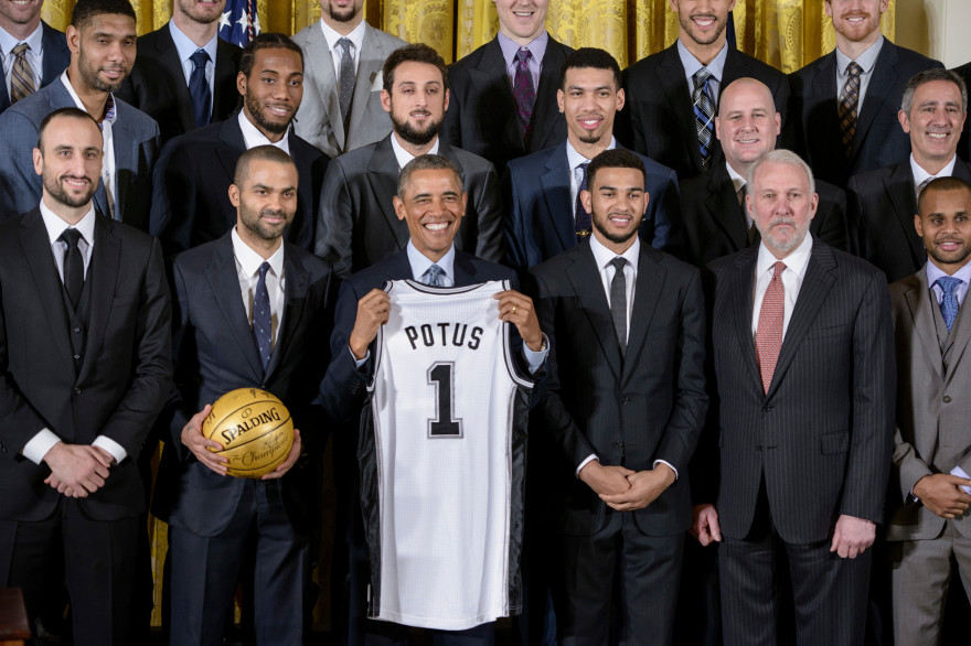 Obama reçoit les Spurs le 12 janvier 2015
