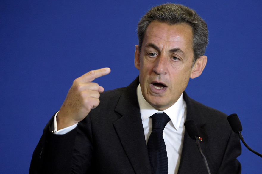 Nicolas Sarkozy face aux nouveaux adhérents de l'UMP le 17 janvier 2015.