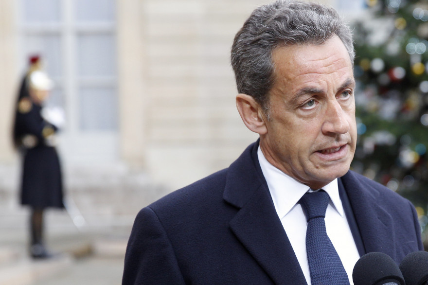 Nicolas Sarkozy après sa rencontre avec François Hollande au sujet de l'attaque contre "Charlie Hebdo", à l'Elysée, le 8 janvier 2015.