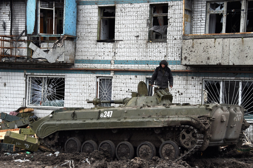 Un séparatiste prorusse à Donetsk, bastion séparatiste en Ukraine, le 7 février 2015 (Illustration)