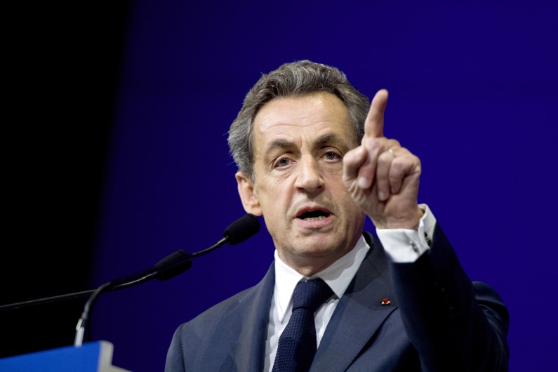 Nicolas Sarkozy lors d'un discours au congrès national de l'UMP, le 7 février 2015 à Paris.