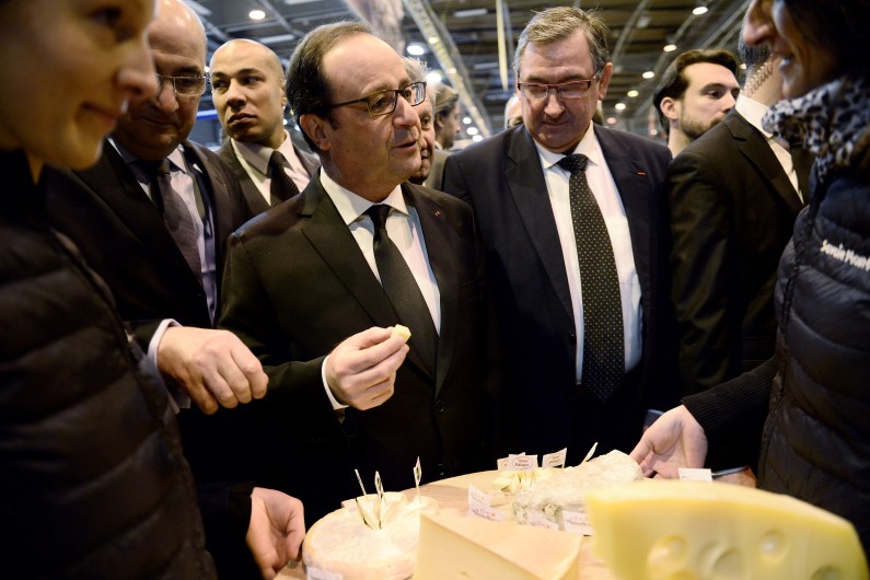 François Hollande au Salon de l'agriculture à Paris, le 21 février 2015.