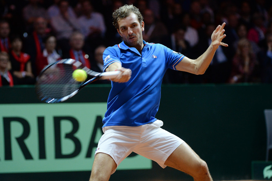 Nicolas Benneteau, avec l'équipe de France de Coupe Davis