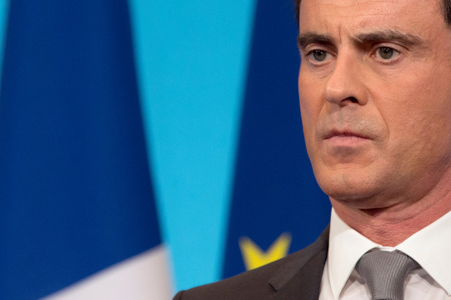 Manuel Valls lors d'une conférence de presse à Matignon, le 6 mars 2015.
