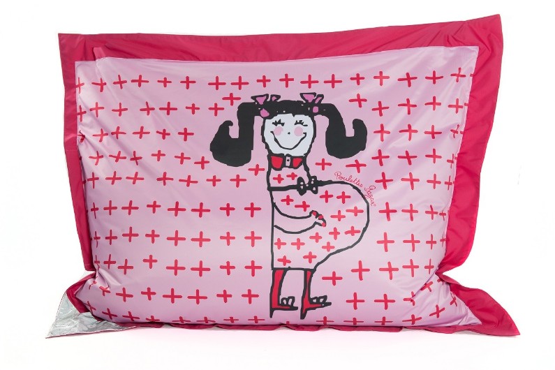 Pouf géant rose "Poulettes au ventre rond", Poulettes Bazar, KSL Living