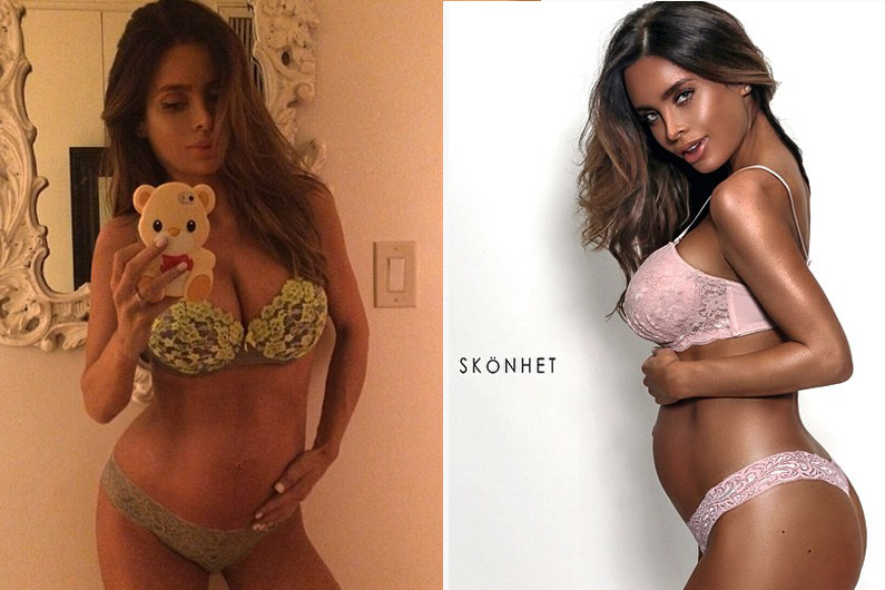La mannequin Sarah Stage à 8 mois de grossesse sur un cliché posté sur son Instagram