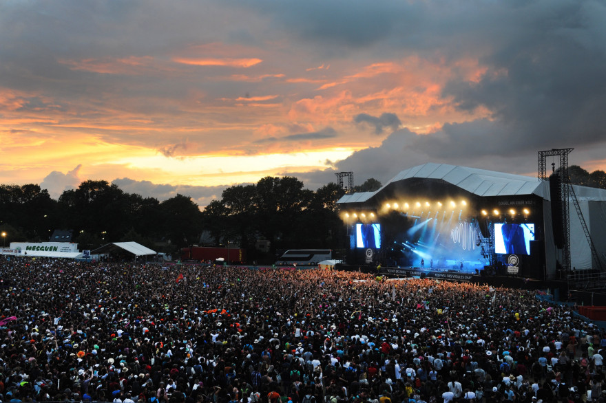 Un concert pendant le festival des Vieilles Charrues à Carhaix-Plouguer, le 19 juillet 2014.