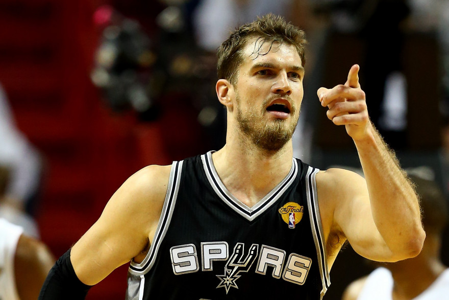 Tiago Splitter a marqué 23 points face aux Hawks le 22 mars 2015 (ici le 12 juin 2014 à Miami / archives)