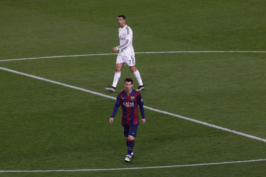 L'Argentin Lionel Messi et le Portugais Cristiano Ronaldo le 22 mars 2015