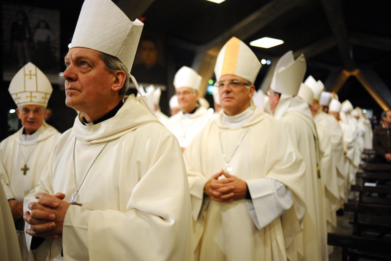 Des évêques à Lourdes, en novembre 2014.