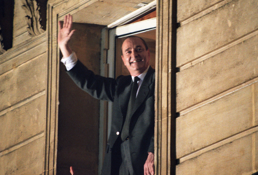 Jacques Chirac, le jour de son élection, le 7 mai 1995