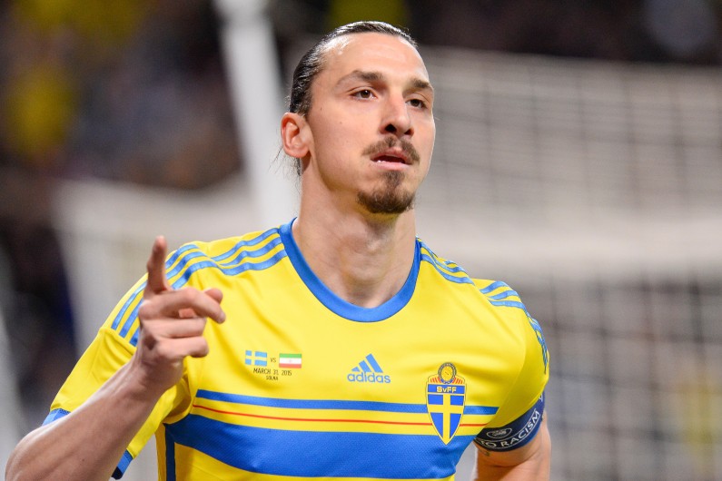 Zlatan Ibrahimovic lors d'un match amical Suède-Iran le 31 mars 2015.