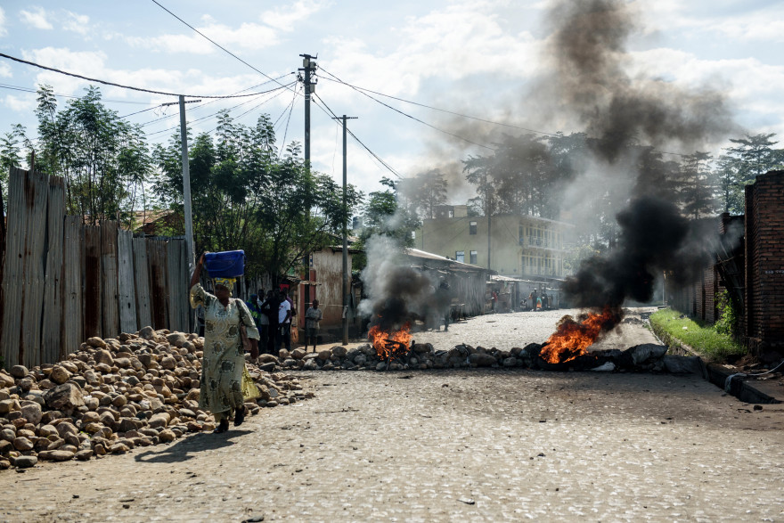 Barrage dans une des rues de Bujumbura