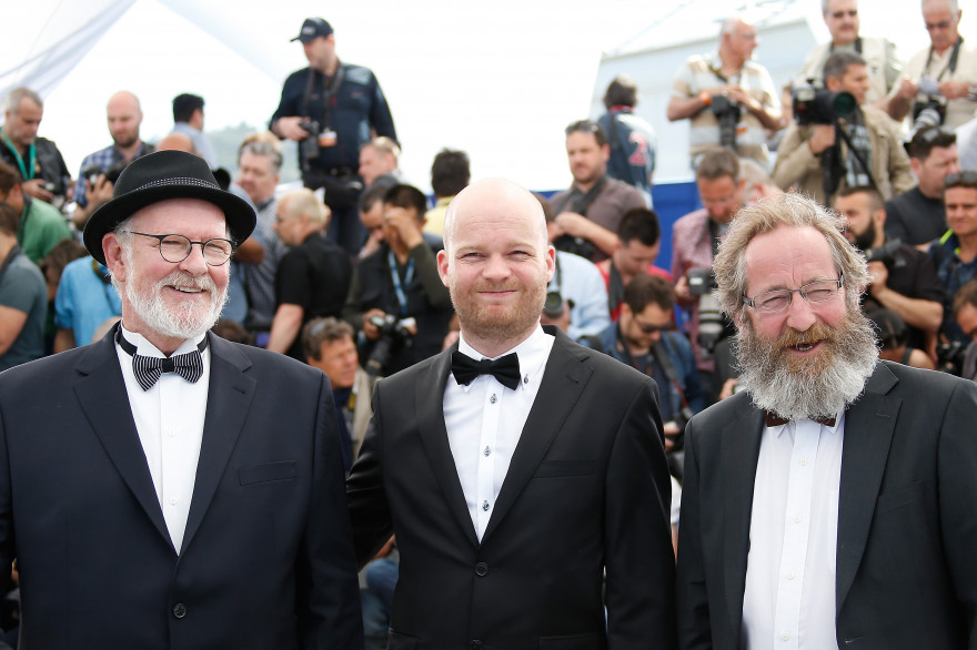 Le réalisateur Grimur Hakonarson, entouré des deux acteurs principaux de son film, Theodor Juliusson (à gauche) et Sigurdur Sigurjonsson.