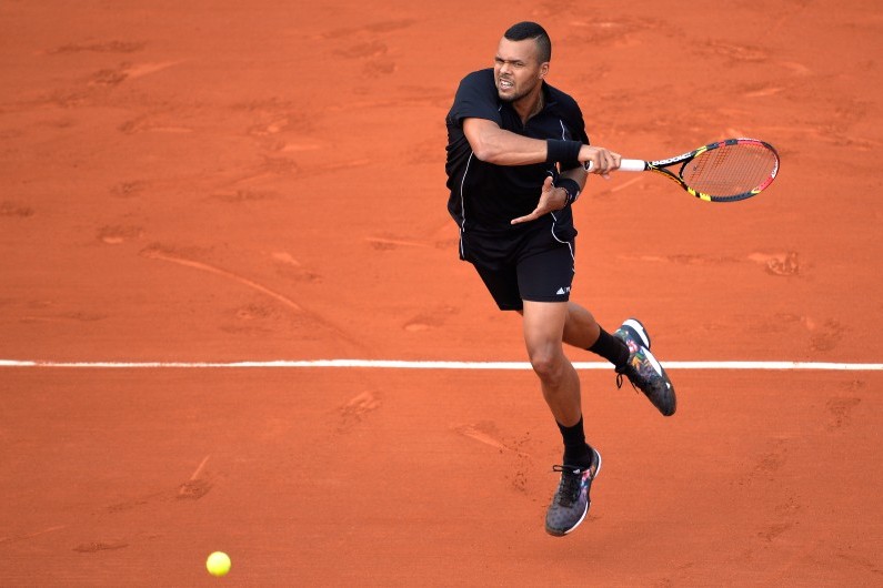 Jo-Wilfried Tsonga à Roland-Garros, le 24 mai 2015