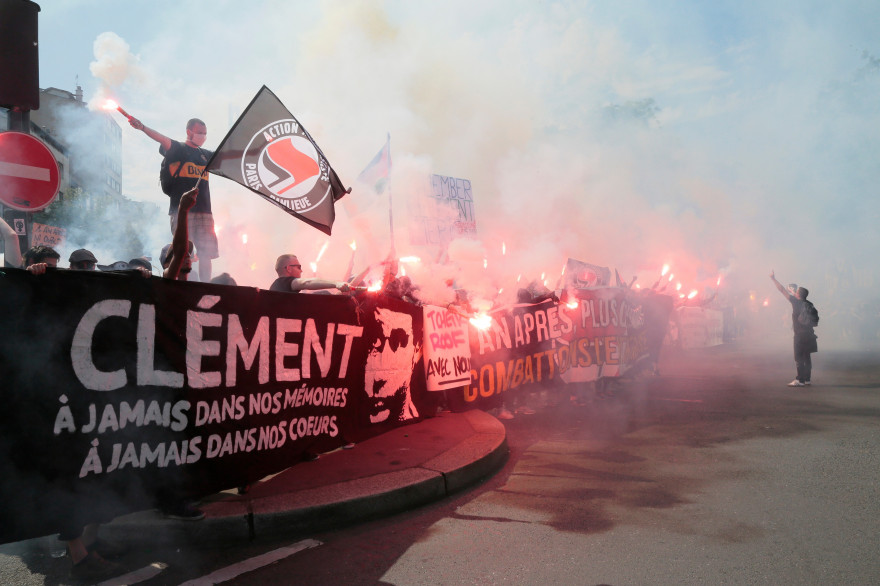 Manifestation de militants anti-fascistes à Paris le 7 juin 2014, un an après la mort de Clément Méric