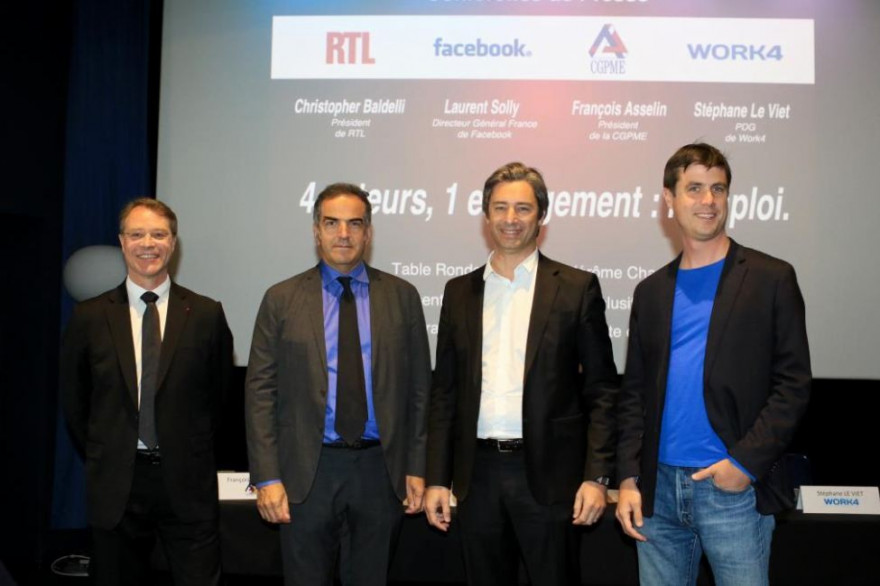 Facebook, la CGPME, Work4 et RTL s'engagent pour soutenir l'emploi