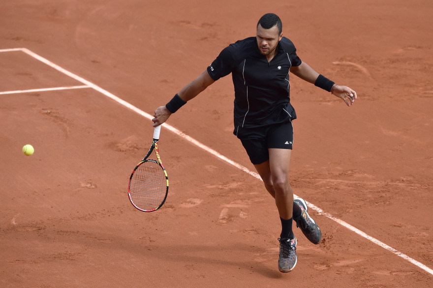 Jo-Wilfried Tsonga à Roland-Garros en 2015