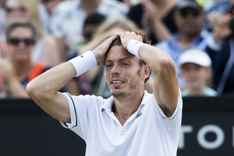 Nicolas Mahut lors du tournoi de Rosmalen aux Pays-Bas, le 14 juin 2015