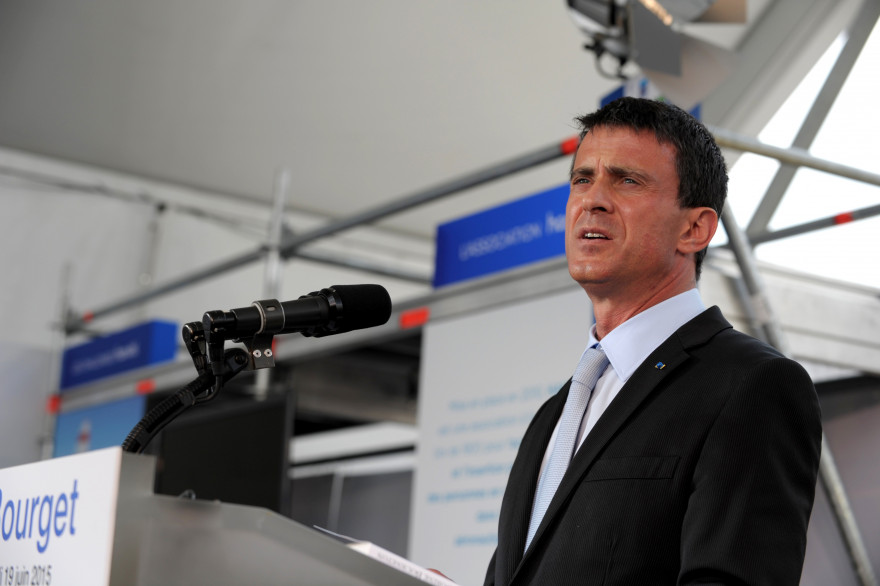 Manuel Valls au salon du Bourget le 19 juin 2015.
