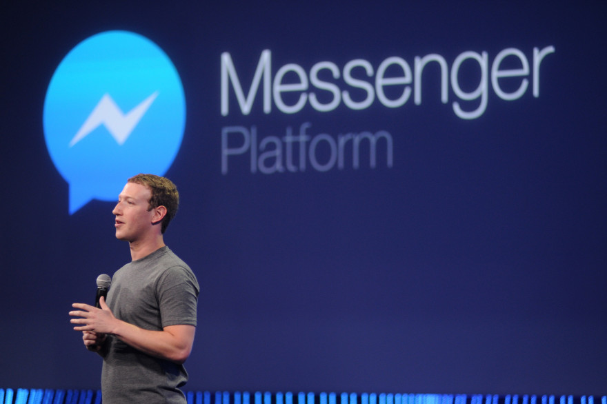 Le créateur de Facebook, Mark Zuckerberg, lors de la présentation de Messenger en mars 2015 (archives)