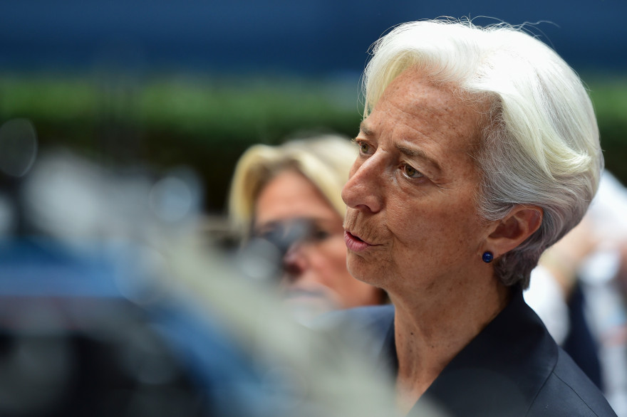 Christine Lagarde lors d'une réunion de l'Eurogroupe à Bruxelles, le 27 juin 2015