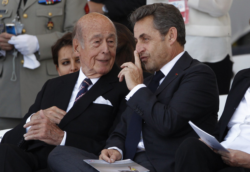 Valéry Giscard d'Estaing et Nicolas Sarkozy le 6 juin 2014
