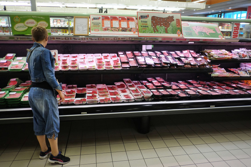 Le rayon viande d'un supermarché (illustration).