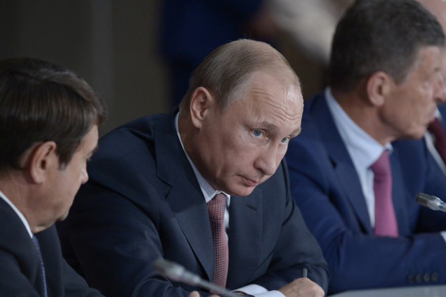 Le président Vladimir Poutine en visite en Crimée le 17 août 2015.