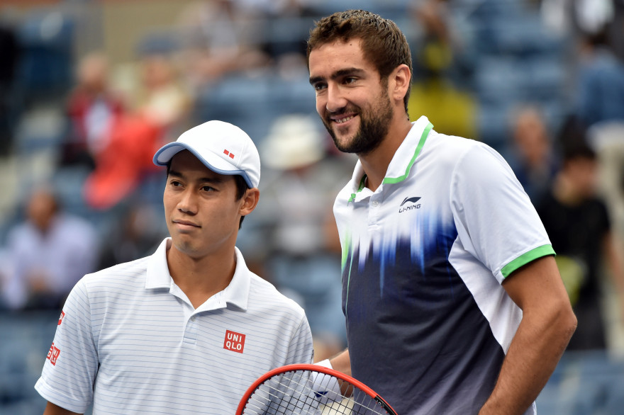 Kei Nishikori et Marin Cilic le 8 septembre 2014 à New York