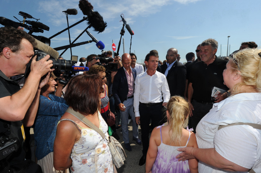 Manuel Valls àl'université d'été du PS à La Rochelle le 29 août 2015