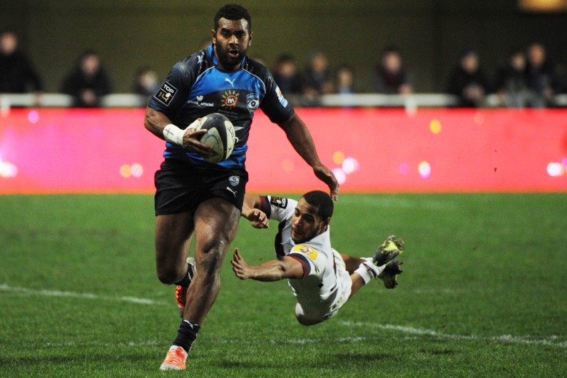 L'ailier fidjien Timoci Nagusa lors d'un match Montpellier-Bordeaux, le 25 janvier 2014