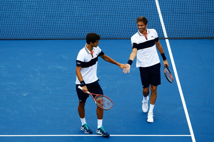 Pierre-Hugues Herbert et Nicolas Mahut à New York en septembre 2015